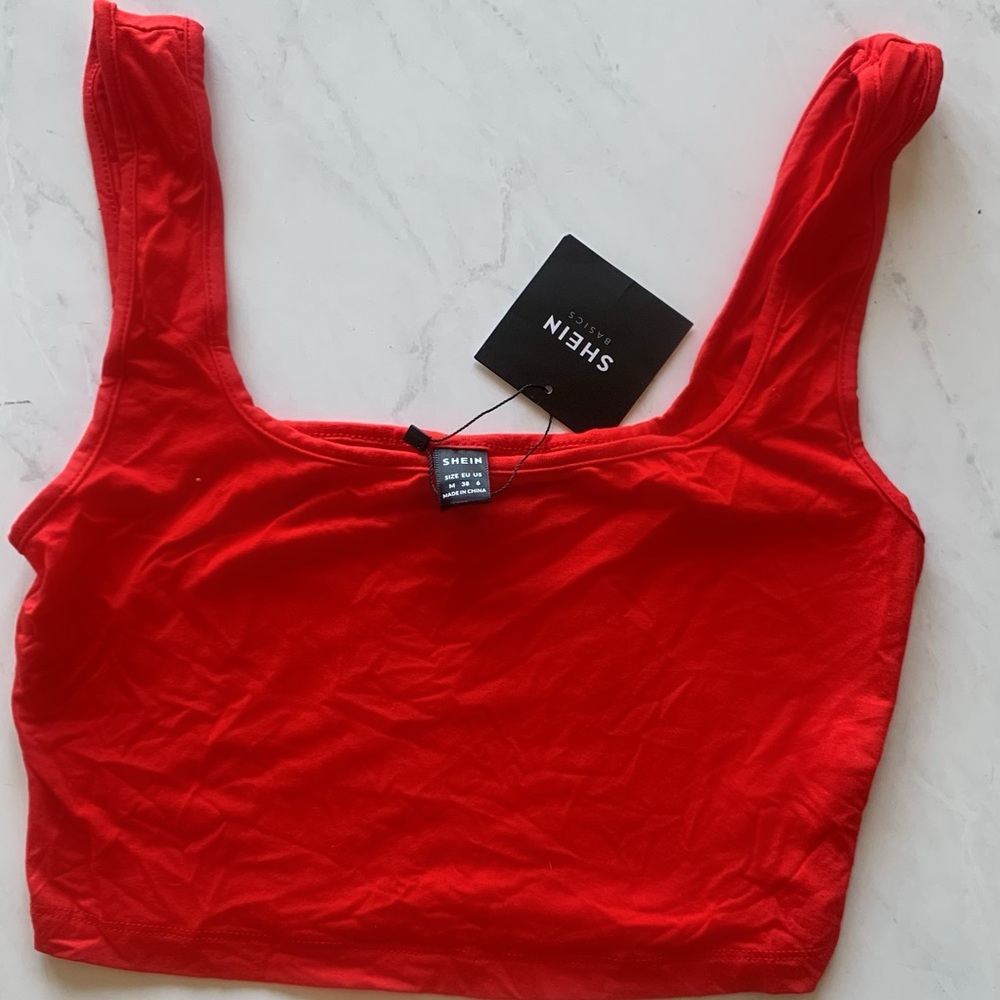 Red cropped tank, size M - never worn